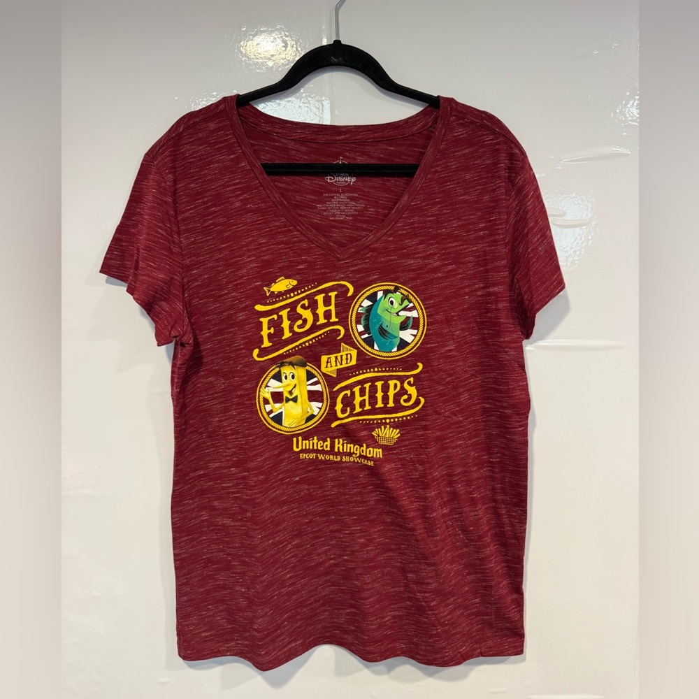 Fish and chips London pavilion Disney shirt‎